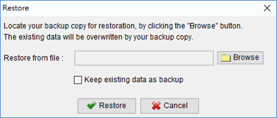 restore from backup file