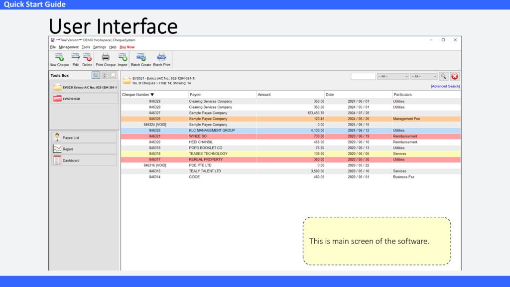 Quick Start Guide User Interface