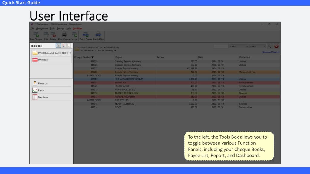 Quick Start Guide User Interface