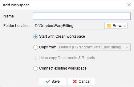 Use dropbox in workspace