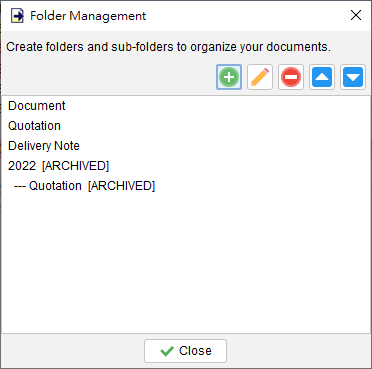 Folder Management List