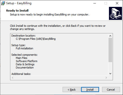 Install EasyBilling on Windows - Start installation