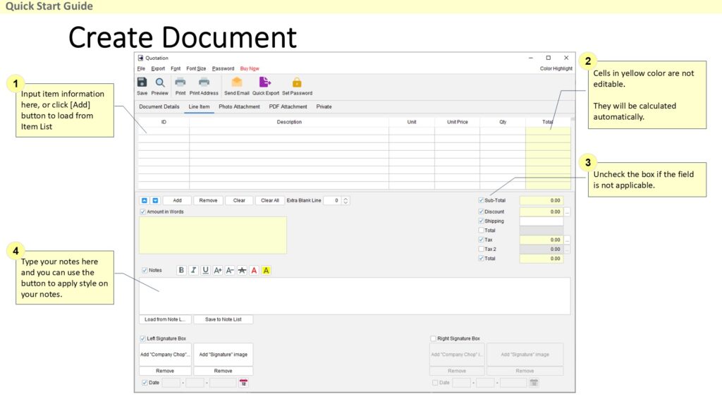 Quick Start Guide - Create Document