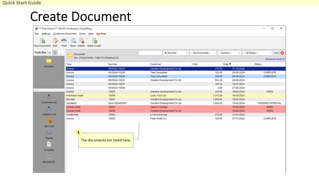 Quick Start Guide - Create Document