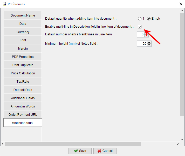 enable multi lines input in line item