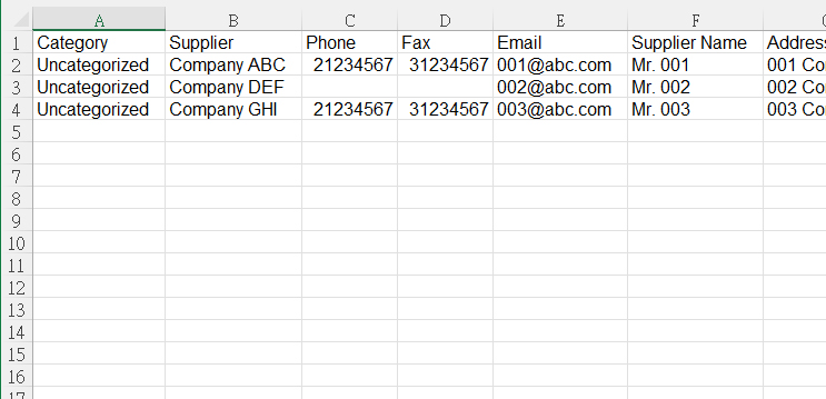 從 Excel 匯入供應商