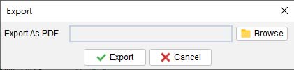 Export document dialog