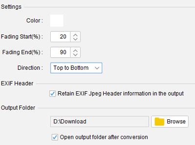 setting the width and color for the fading effects