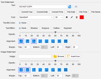 specify watermark parameter