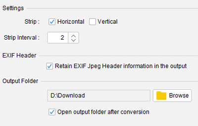 specify the width for the strips