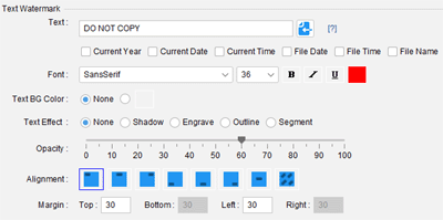 text watermark settings
