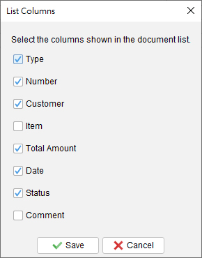 Customize Columns Displayed in Document List