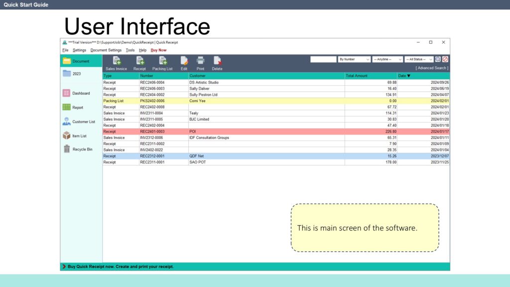 Quick Start Guide User Interface